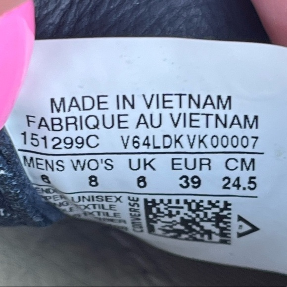 Converse All Star X John Varvatos Low Top Blue Leather Denim Sneakers - Picture 7 of 9